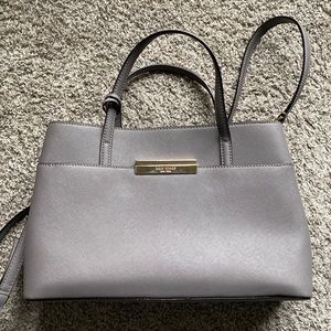Beautiful warm grey Kate Spade side tote bag - like new and perfect for spring!!